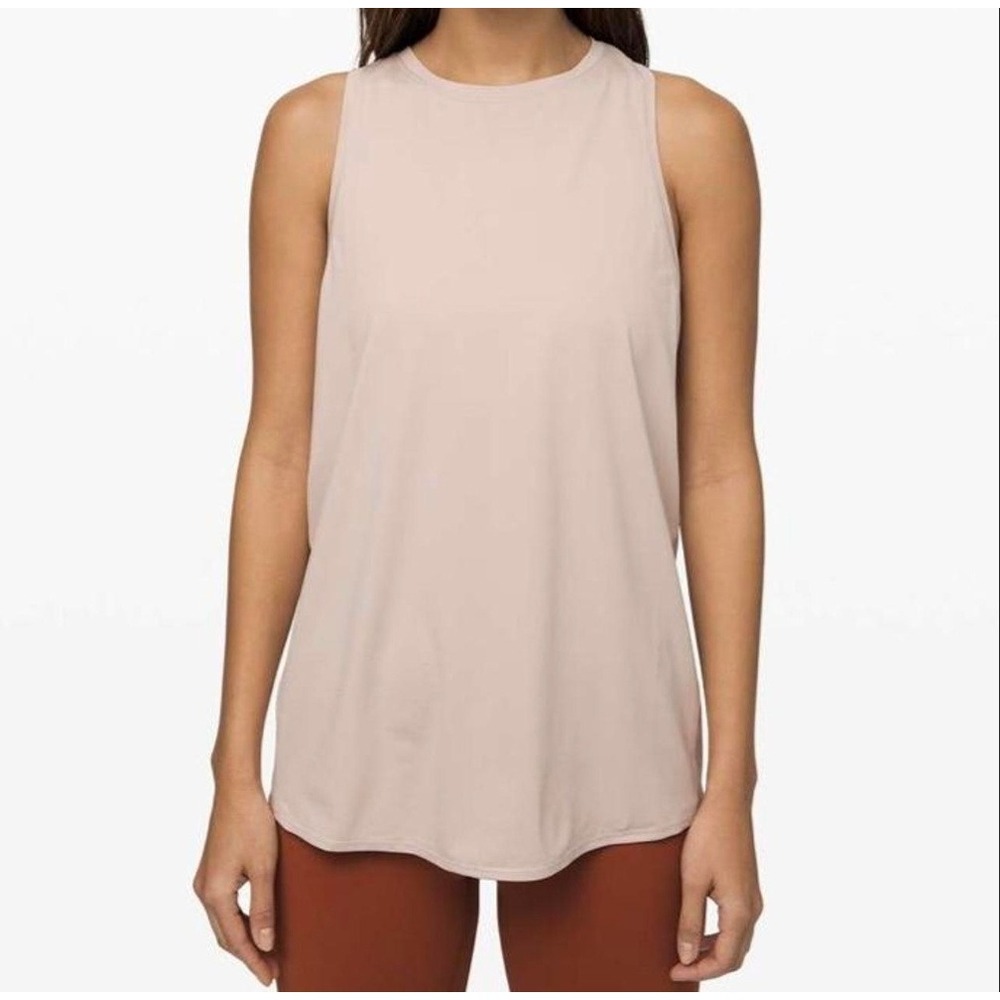 Lululemon Workout Tank Top Open‎ Back Sleeveless Athletic Beige